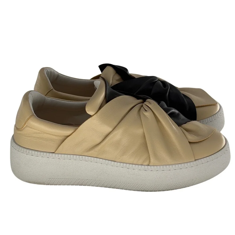 Ports‎ 1961 Shoes Iconic Bee Sneaker Platform Brown Off White Women 8 Slip On